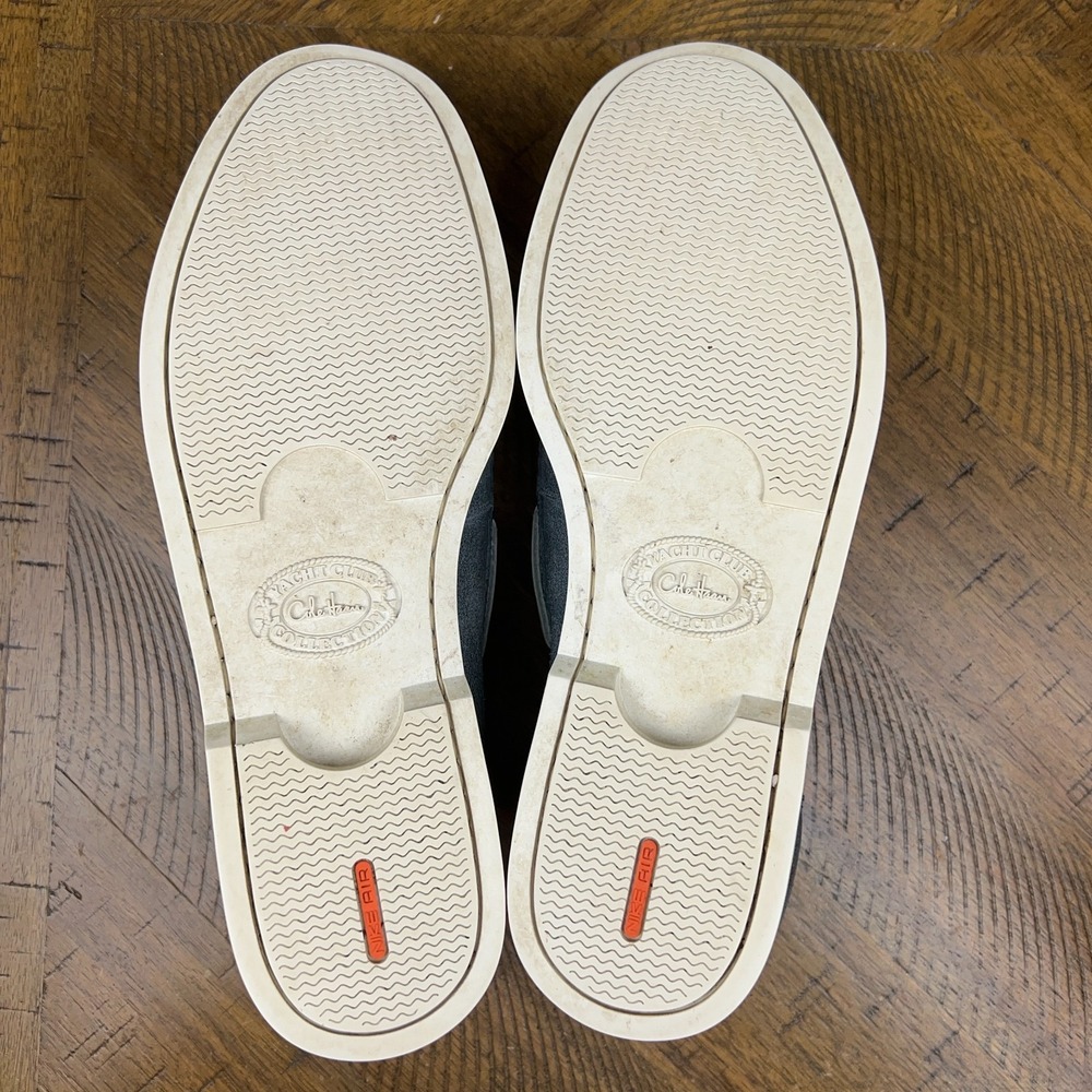 Cole Haan Boat Shoes Mens 10.5 Blue Leather White Yacht Club Collection Preppy - Picture 7 of 12